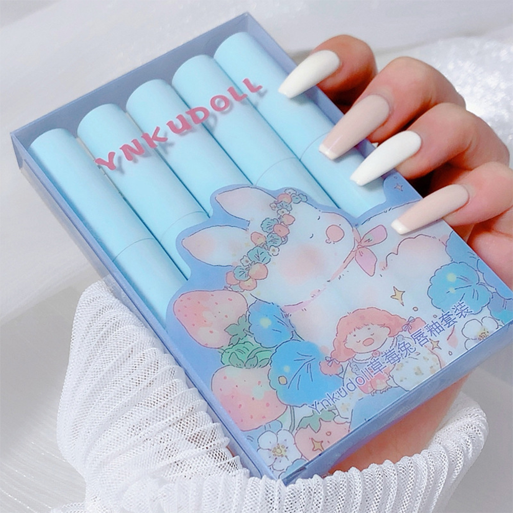 5Pcs-Lip-Glaze-Set-Lipstick-Set-Matte-Velvet-Lasting-Creative-Pink-Girl-Gift-Box-Makeup-Korean-2