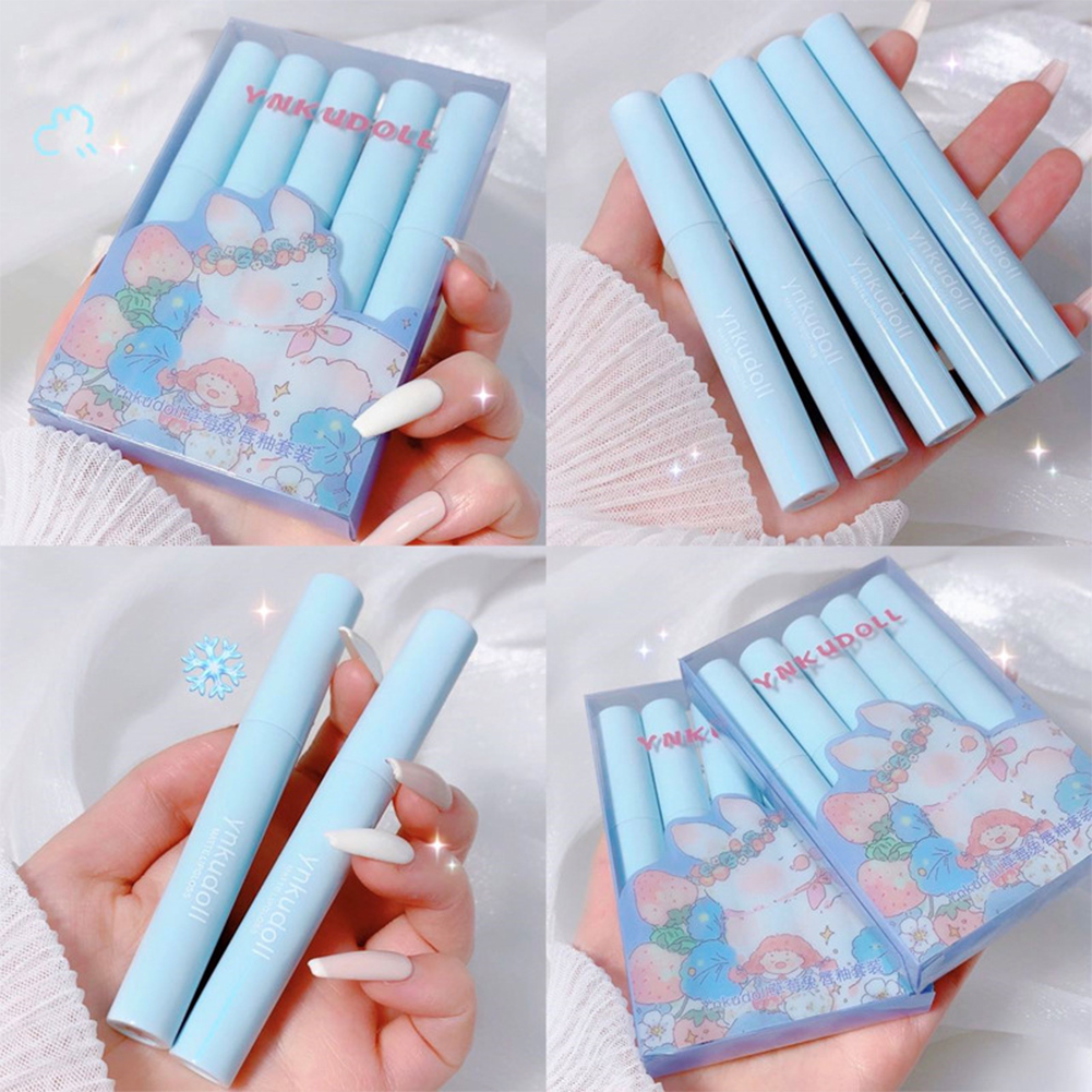 5Pcs-Lip-Glaze-Set-Lipstick-Set-Matte-Velvet-Lasting-Creative-Pink-Girl-Gift-Box-Makeup-Korean-3
