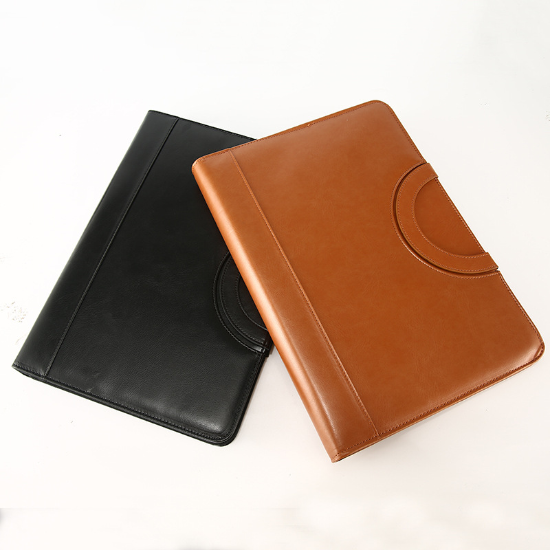 A4-Binder-Folder-PU-Leather-Portable-Manager-Padfolio-Large-Office-Document-Organizer-Briefcase-with-Calculator-Filing-1