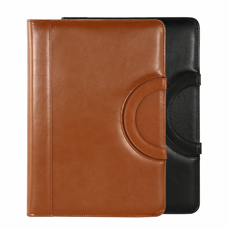 A4-Binder-Folder-PU-Leather-Portable-Manager-Padfolio-Large-Office-Document-Organizer-Briefcase-with-Calculator-Filing