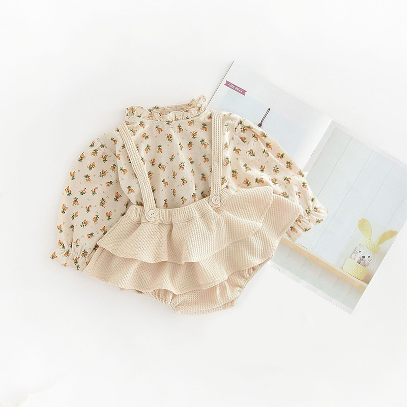 Baby-Girl-Clothes-Spring-Summer-Linen-Cotton-Girls-Floral-Pullover-Top-Shirt-Vintage-Suspender-Romper-Dress-3