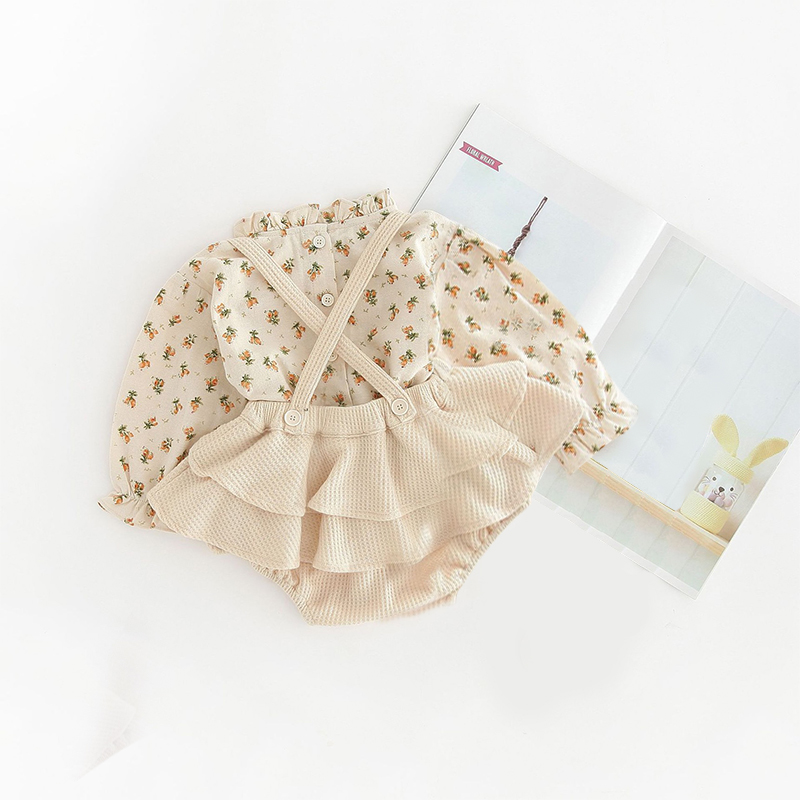Baby-Girl-Clothes-Spring-Summer-Linen-Cotton-Girls-Floral-Pullover-Top-Shirt-Vintage-Suspender-Romper-Dress-4