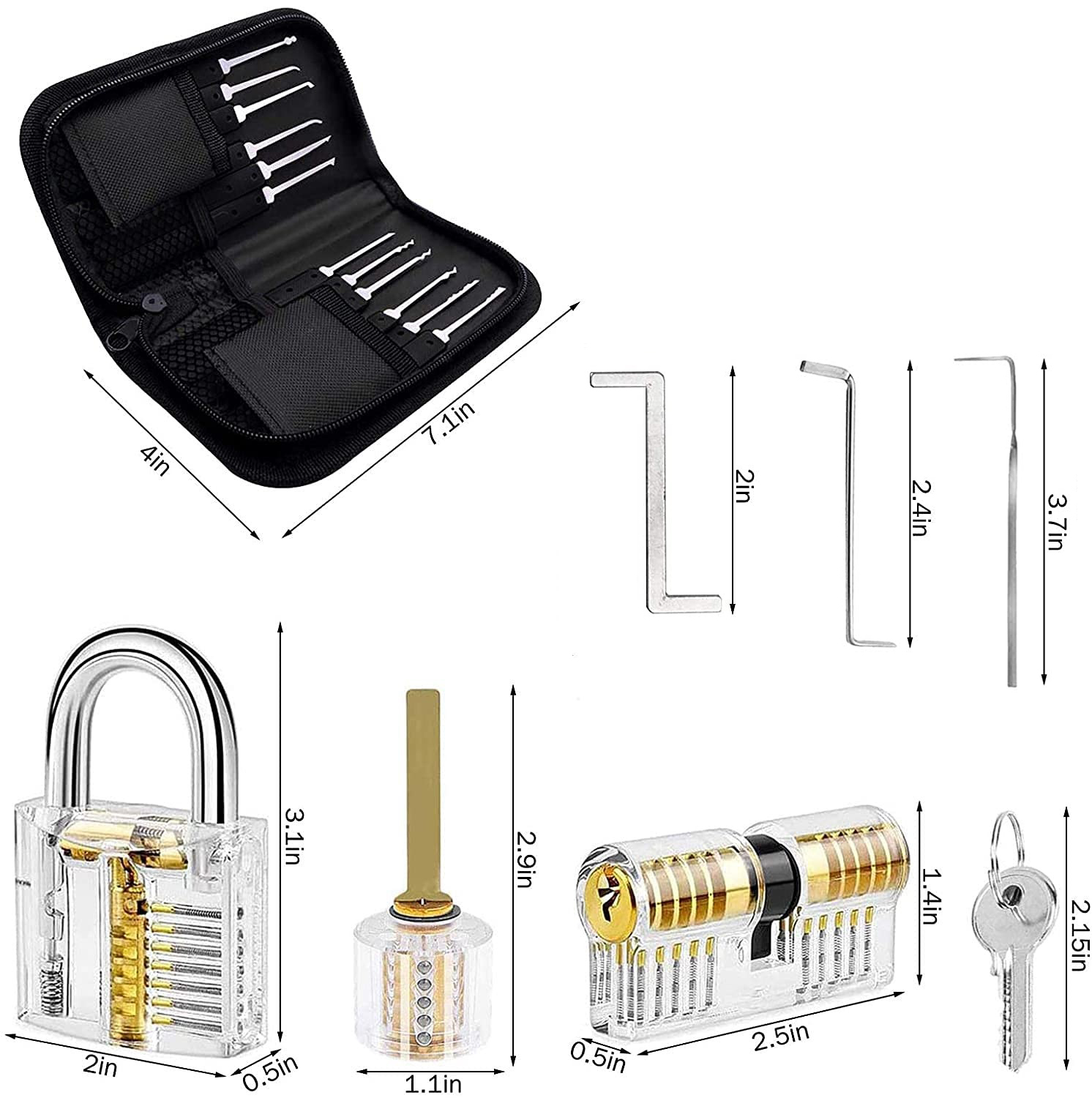 Locksmith-Tools-Transparent-Lock-Practice-Kit-With-Broken-Key-Extractor-Wrench-Set-Tool-Removing-Hook-Hardware-3