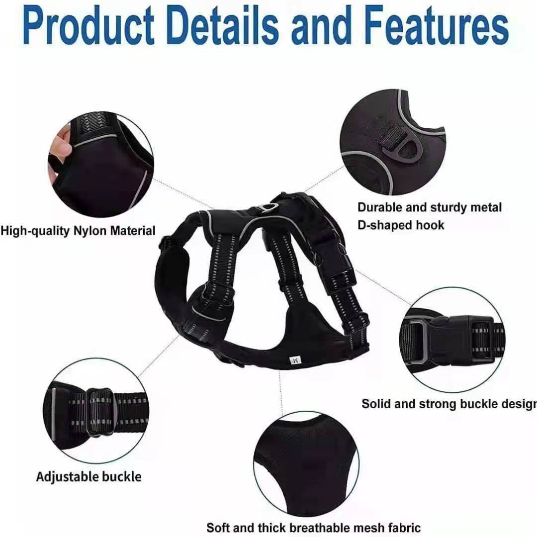 New-Big-Dog-Harness-Vest-Reflective-Adjustable-Pet-Chest-Strap-Training-Pets-Harnesses-No-Pull-for-2