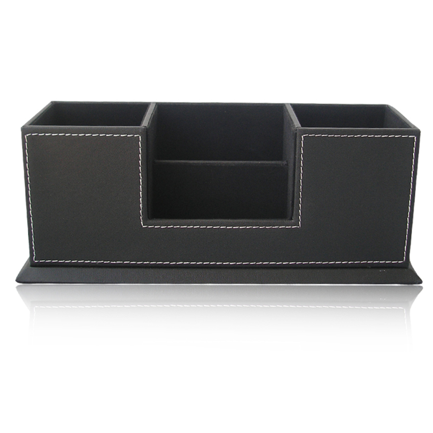 Office-PU-Leather-Desktop-Stationery-Organizer-Double-Pen-Pencil-Holder-Business-Card-Stand-2