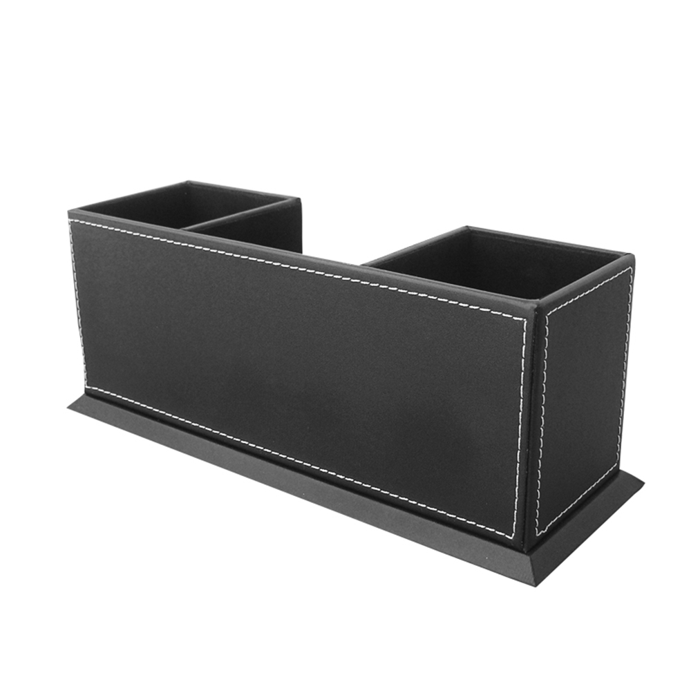 Office-PU-Leather-Desktop-Stationery-Organizer-Double-Pen-Pencil-Holder-Business-Card-Stand-3