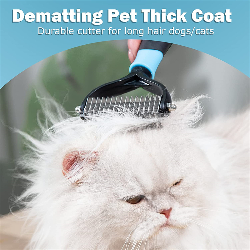 Professional-Pet-Deshedding-Brush-2-Sided-Dematting-Dog-Comb-Cat-Brush-Rake-Puppy-Grooming-Tools-Undercoat-5