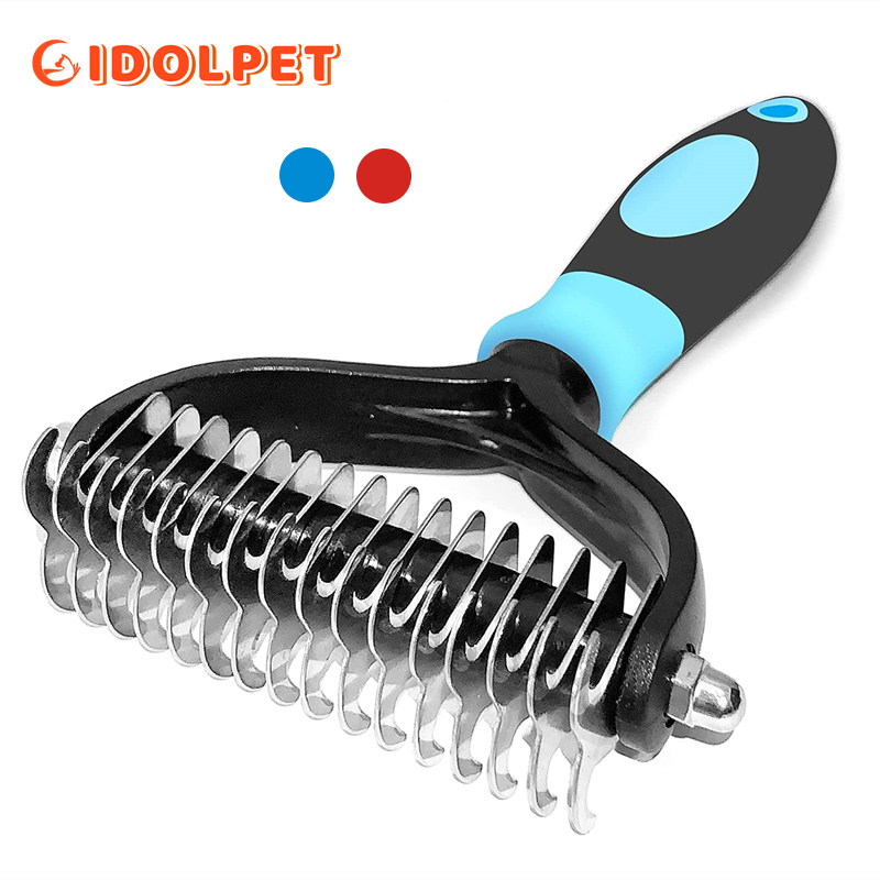Professional-Pet-Deshedding-Brush-2-Sided-Dematting-Dog-Comb-Cat-Brush-Rake-Puppy-Grooming-Tools-Undercoat