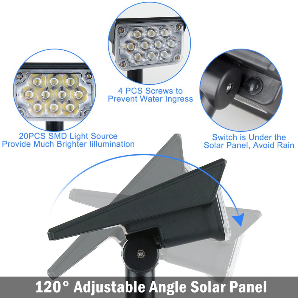 T-SUN-1pc-2pc-4pcs-Adjustable-Solar-Spotlight-Solar-Garden-Light-IP65-Super-Bright-Landscape-Wall-3