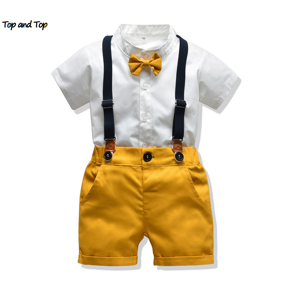 Top-and-Top-Baby-Boy-Clothing-Sets-Infants-Newborn-Boy-Clothes-Shorts-Sleeve-Tops-Overalls-2PCS